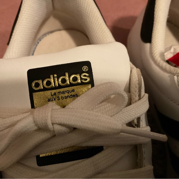 Men’s Adidas Superstar Athletic Shoes Size 9M Leather White - Picture 8 of 9